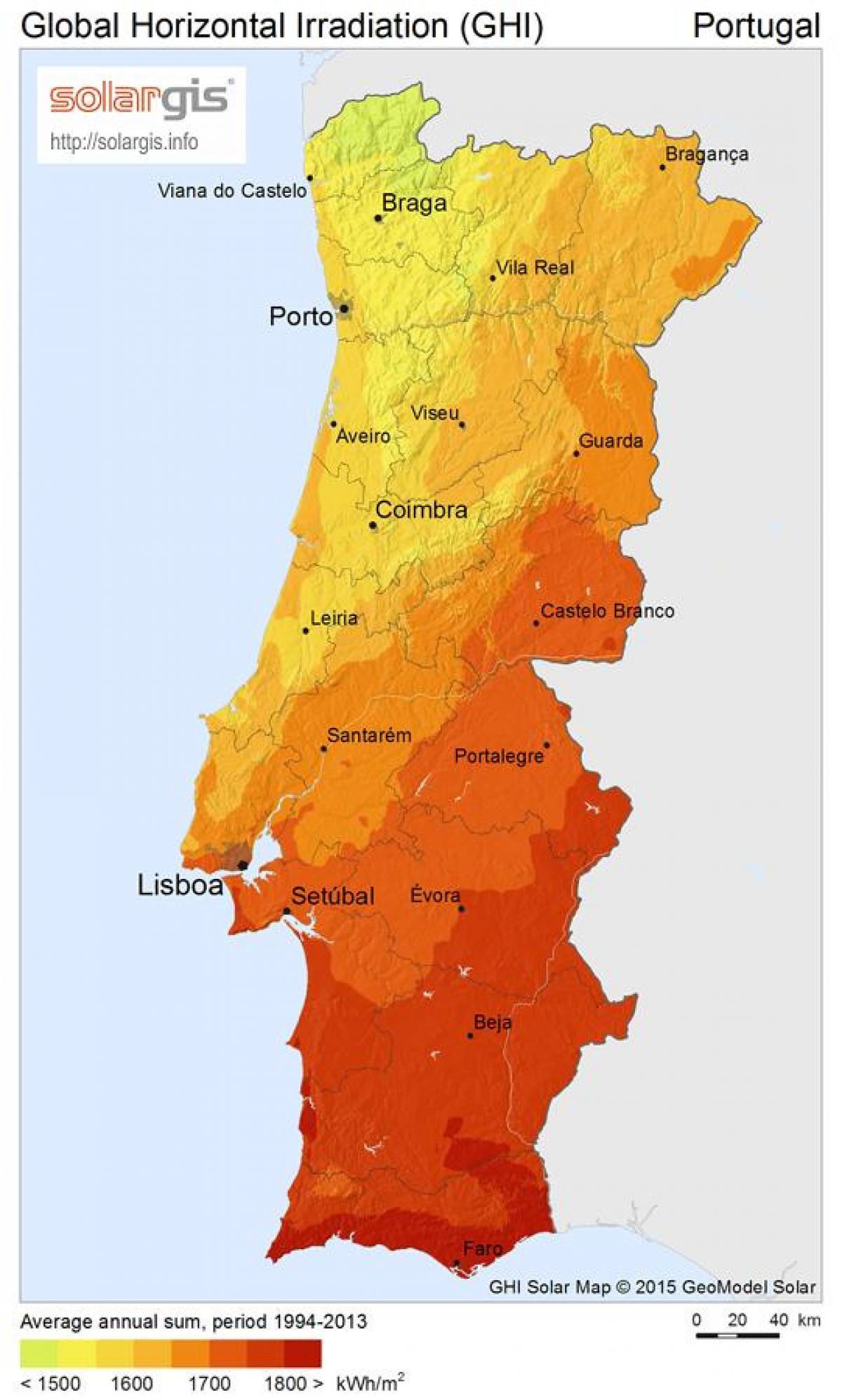 Portugal mapa do tempo - Clima mapa de Portugal (Europa do Sul - Europa)