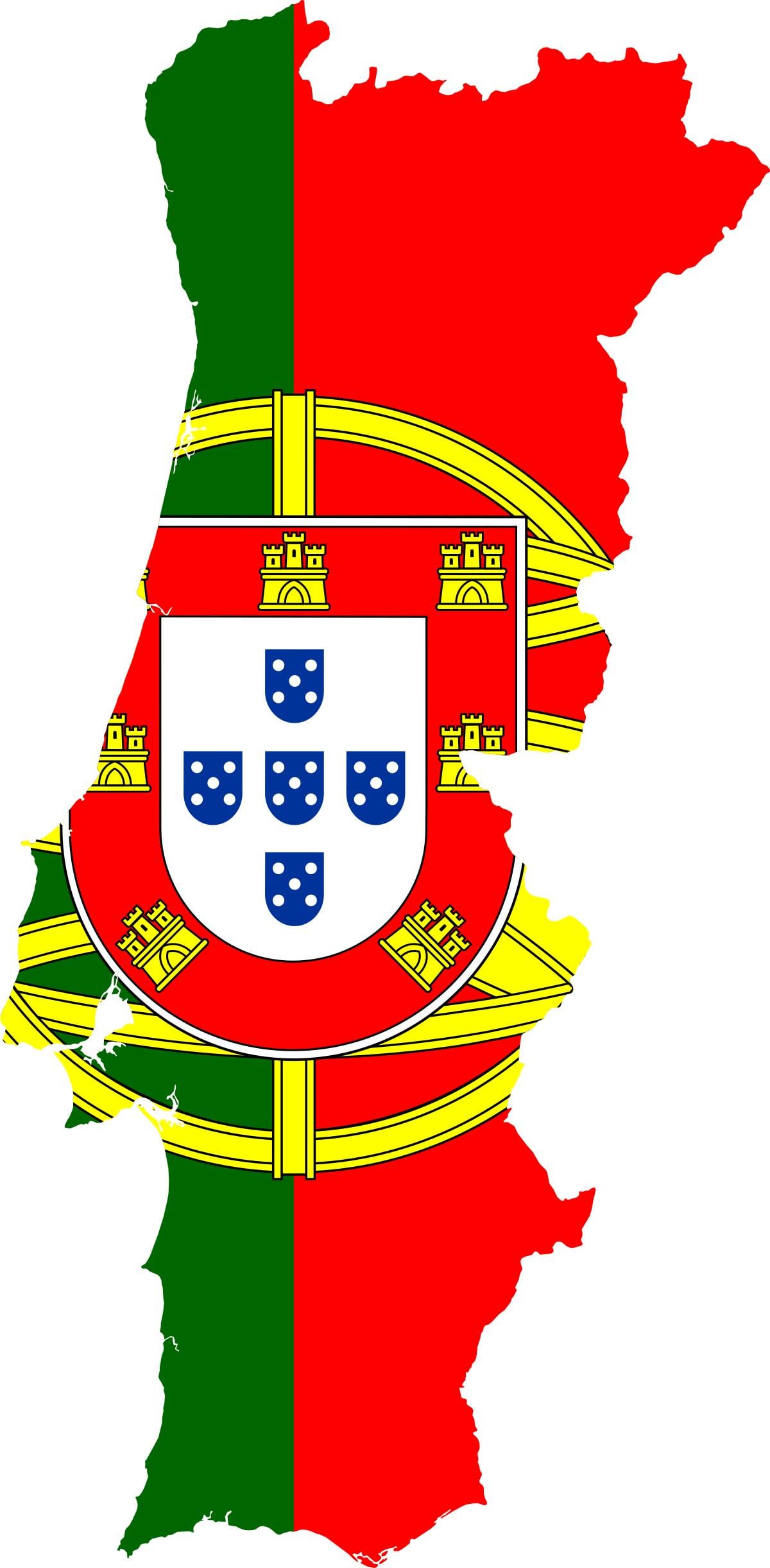 Portugal mapa bandeira
