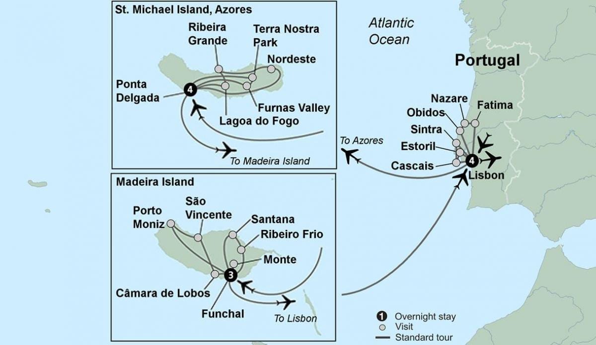 mapa de ilhas portuguesas