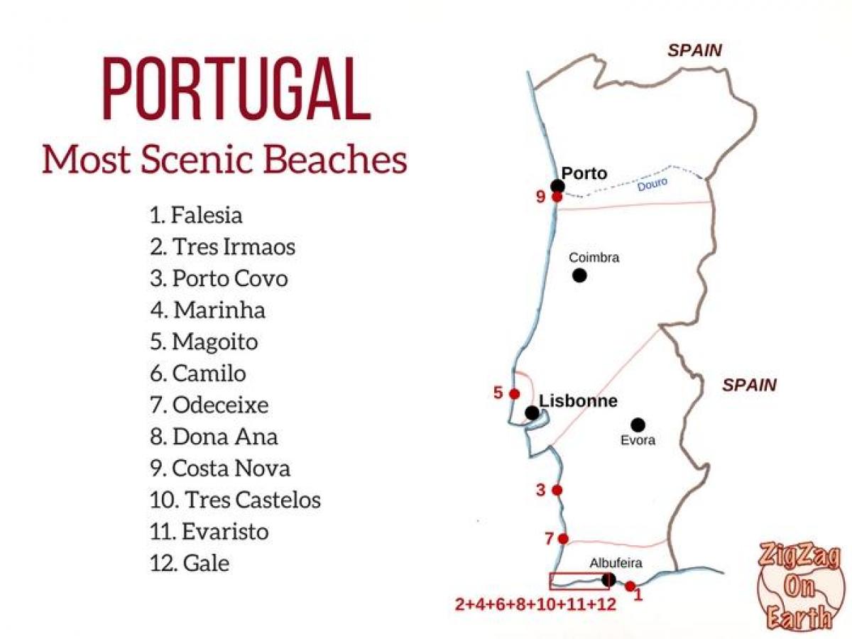 praia_da_tocha_map, Mapa do centro e norte de portugal e um…