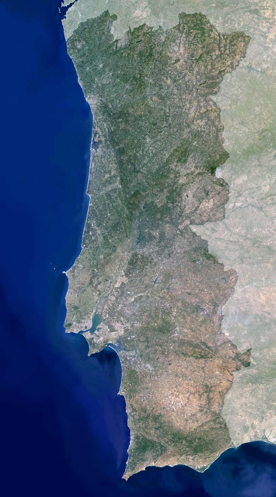 mapa de Portugal por satélite