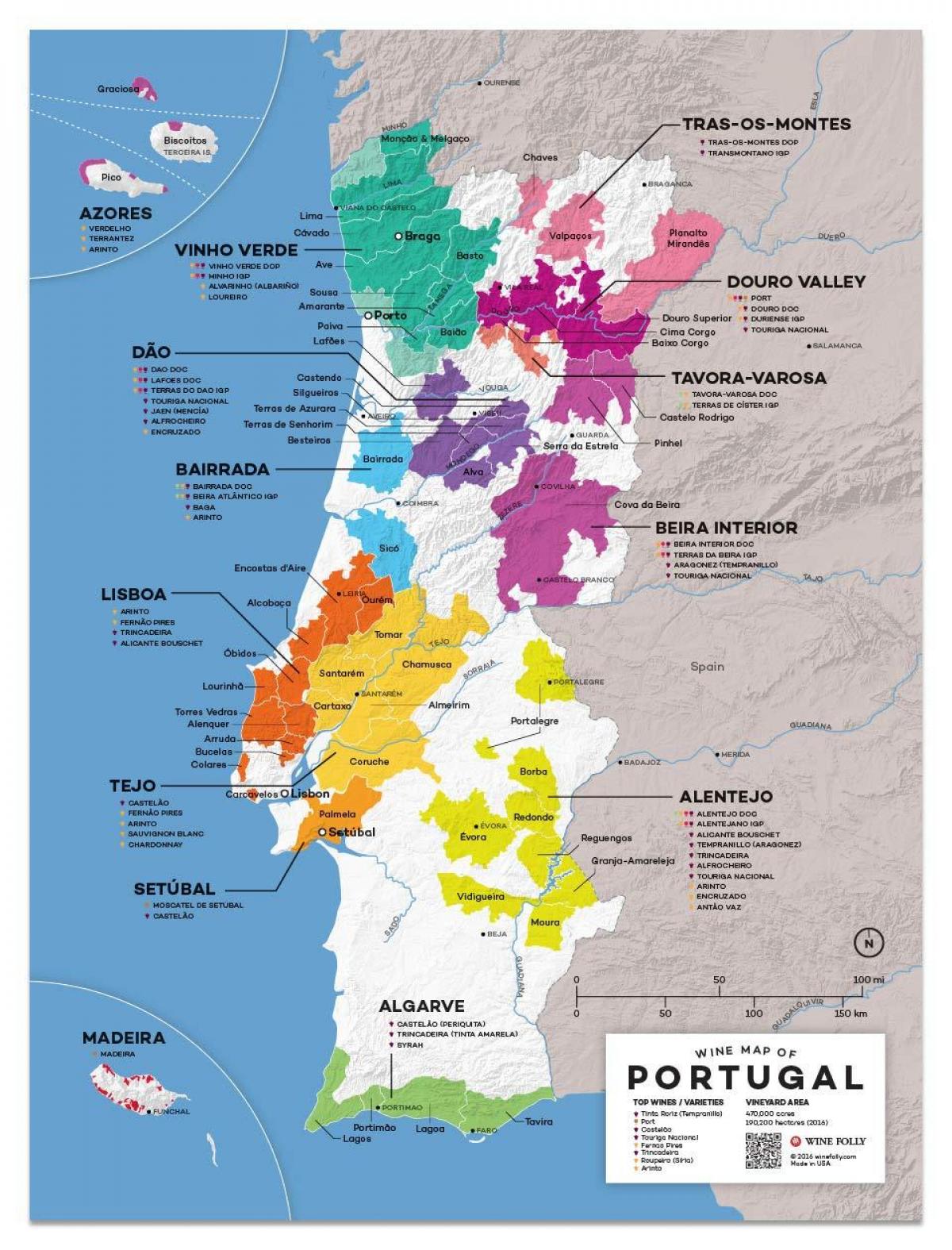 vinho mapa de Portugal