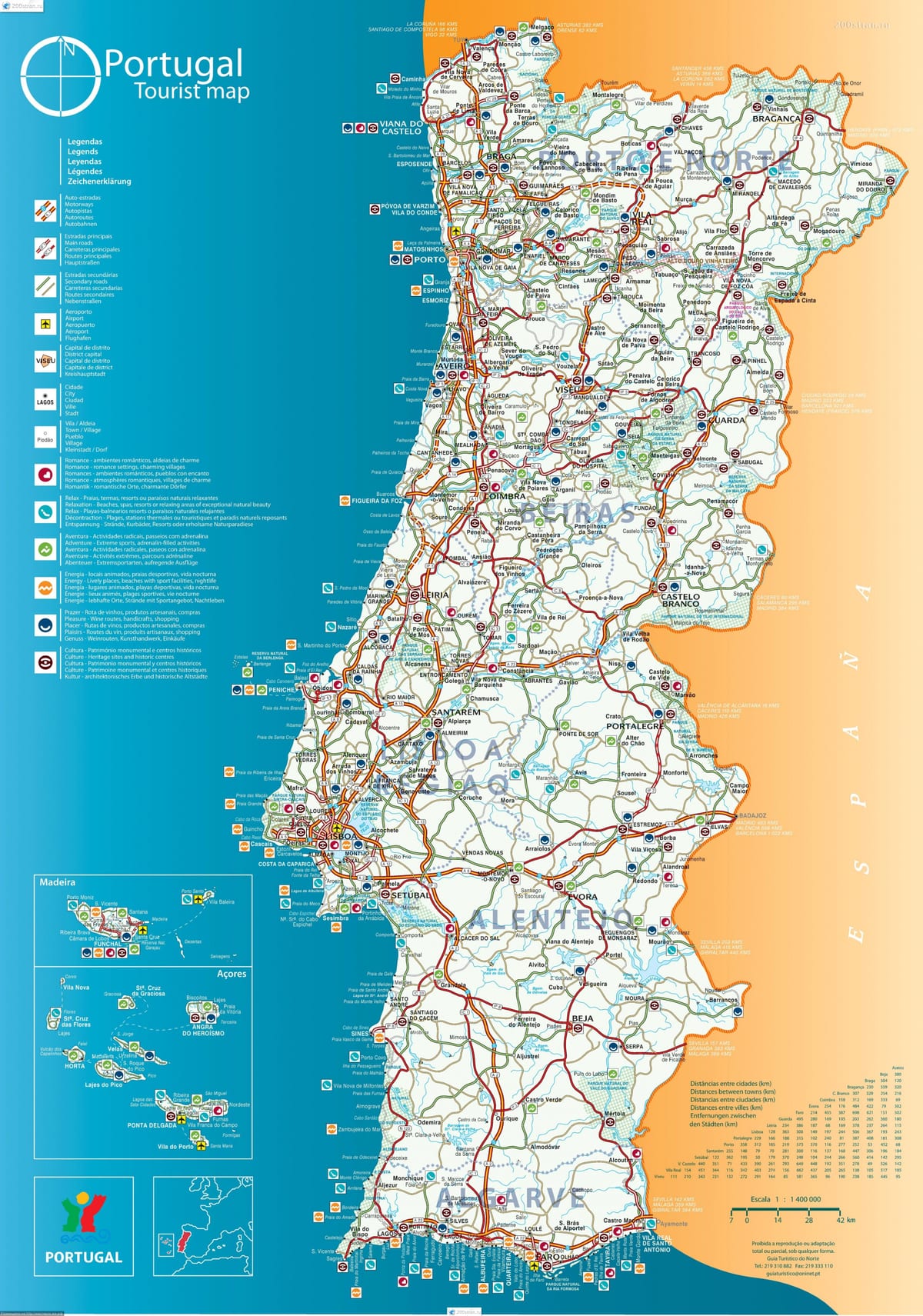 Portugal atração mapa