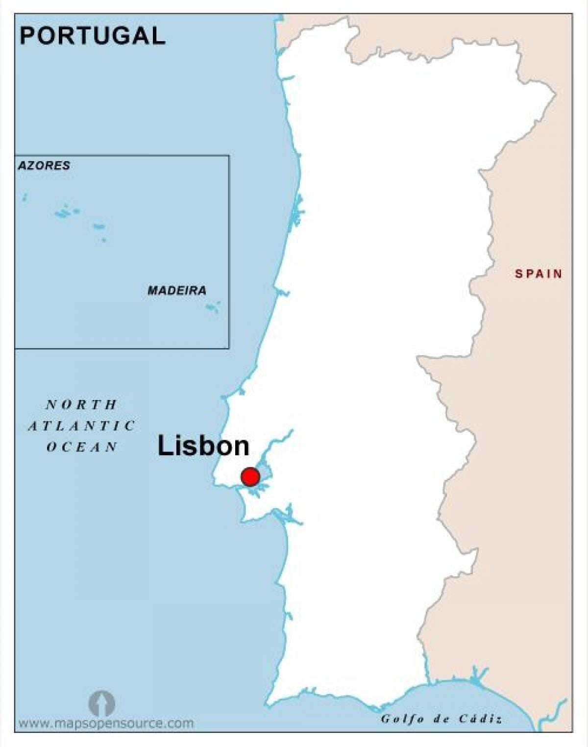 capital de Portugal mapa