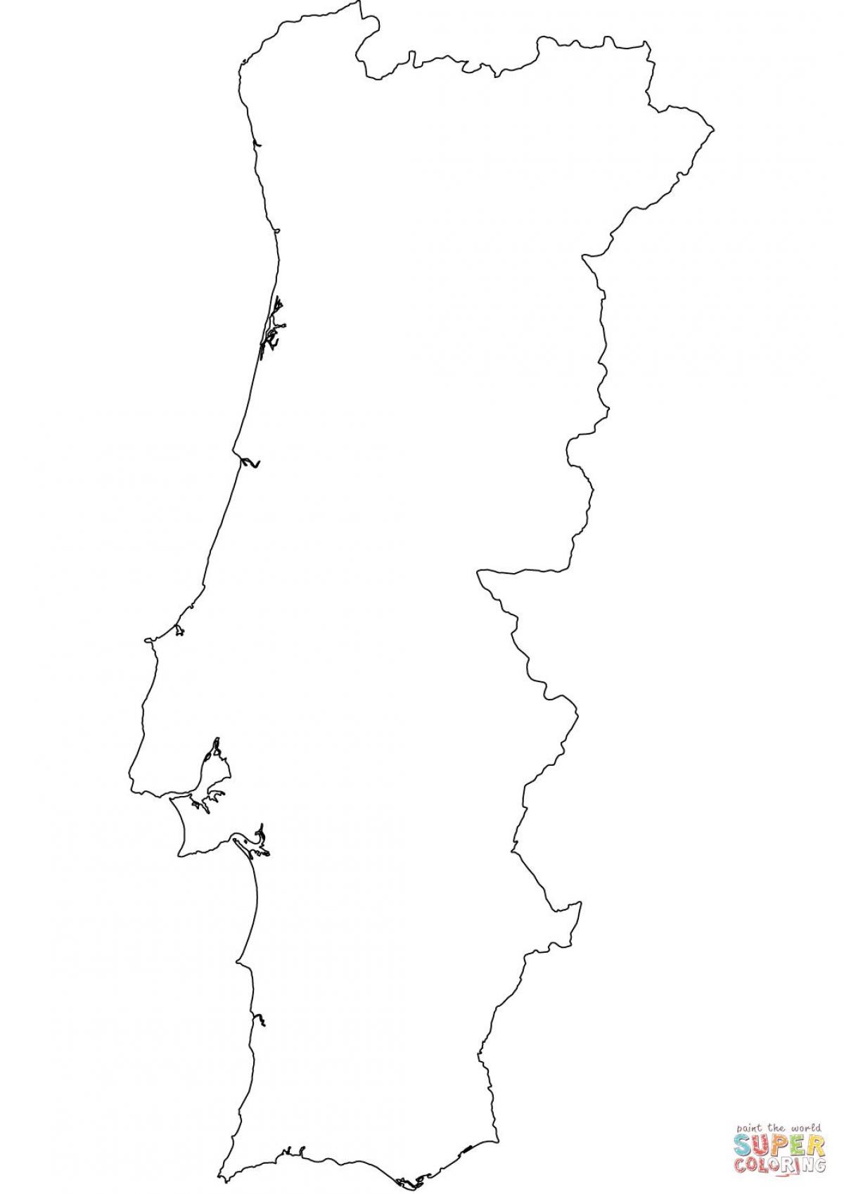 Portugal Mapa Em Branco Mapa Em Branco De Portugal Sul Da Europa   Portugal Mapa Em Branco 