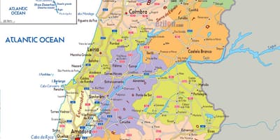 Mapa de Portugal regiões