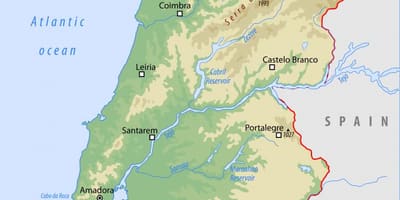 Física mapa de Portugal