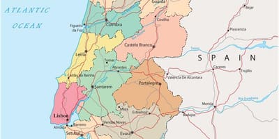Mapa político de Portugal