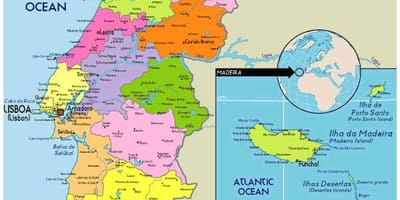 Províncias de Portugal mapa